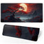 Darkness Red Moon Desk Mat Japanese Mouse Pad, Large Japanese Desk Mat, XL Anime Gaming Keyboard Mat, Non-Slip Rubber Ba