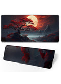 Darkness Red Moon Japanese Desk Mat 70x30cm 2mm Non-Slip Base