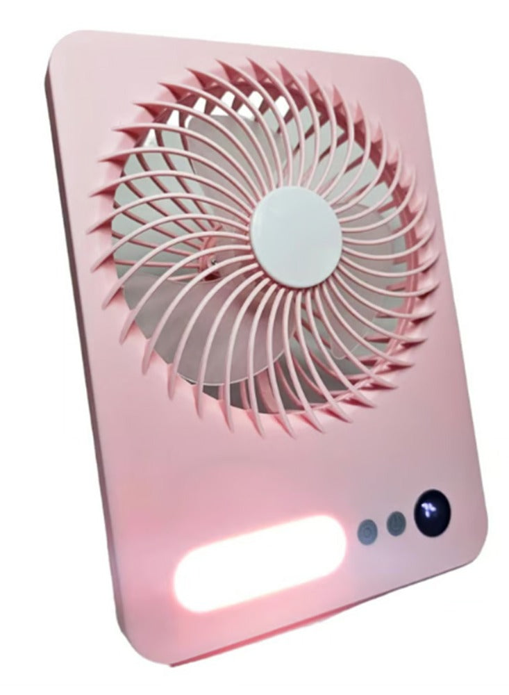 Portable Desk Mini Fan 3 Speeds With LED Lights USB Rechargeable