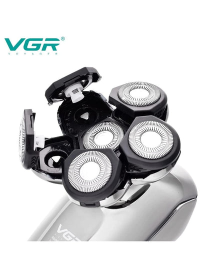 VGR Professional USB Rechargeable V-178 , 6 Head Shaver ,LED Display , Oil Bottle , Home Functional Reciprocating Shaver, Cleaning brush, Protection cap, USB charging cable, 3pc guide comb , 120 Minutes Operating Time