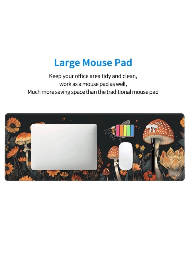 Large gaming mouse pad, 70 x 30 cm, mushroom-shaped design, waterproof surface and durable design, suitable for use on t