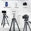 Adjustable Tripod Stand KP-2201 with 360° Rotating Head, Extendable Height, Universal Clamp for Camera, Mobile & Ring Li