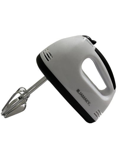 JAMAKY Italy 300W Italian Technology Hand Mixer - JMK6003 - 220-240V ~ 50/60Hz 300W 7-Speed Control More Through Mixing and Heavy Duty Mixing Performance, White