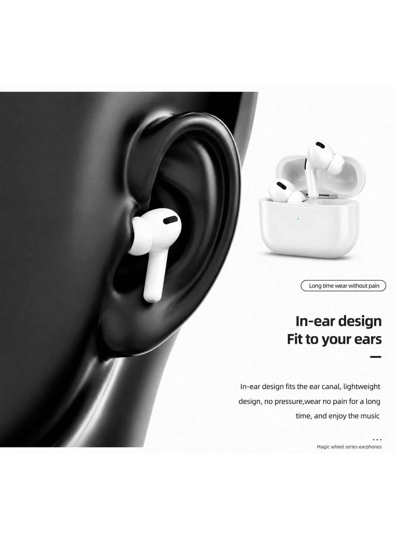 K-25 Pro2 Wireless Bluetooth Earbuds – Bluetooth 5.0, Intelligent Noise Reduction, Siri Support, Type-C Charging Case, U