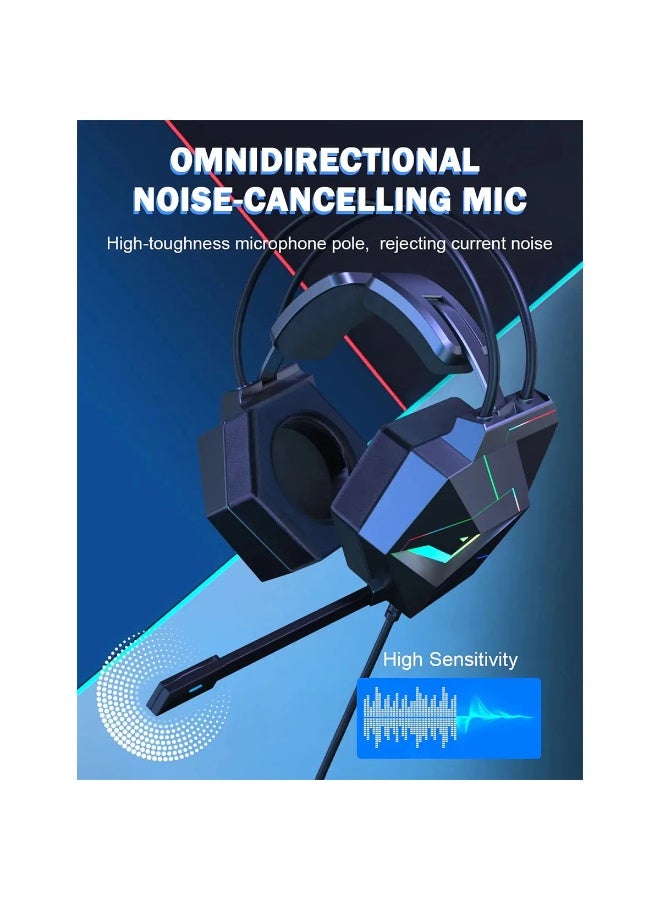 X20 Wired Professional Gaming Headset with Noise Cancelling Microphone , RGB Lighting, 50mm Precision Drivers, 3.5mm con