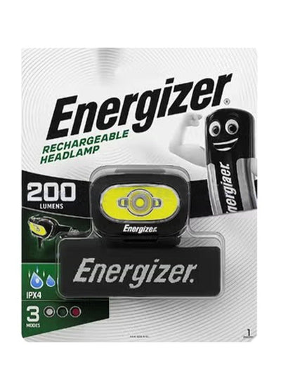 كشاف رأس Energizer قابل للشحن 200 لومن أسود
