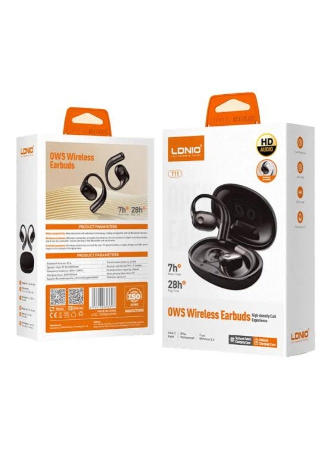 Wireless Bluetooth 5.4 Over-Ear Earbuds with 450mAh Charging Case, Low Latency Gaming Headphones, HD Stereo Sound, Noise