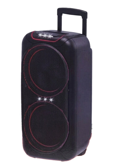 AH-12300 Professional Dual 12 Inch Battery Powered Party Speaker System with Disco LED Lights and Remote Control Portabl