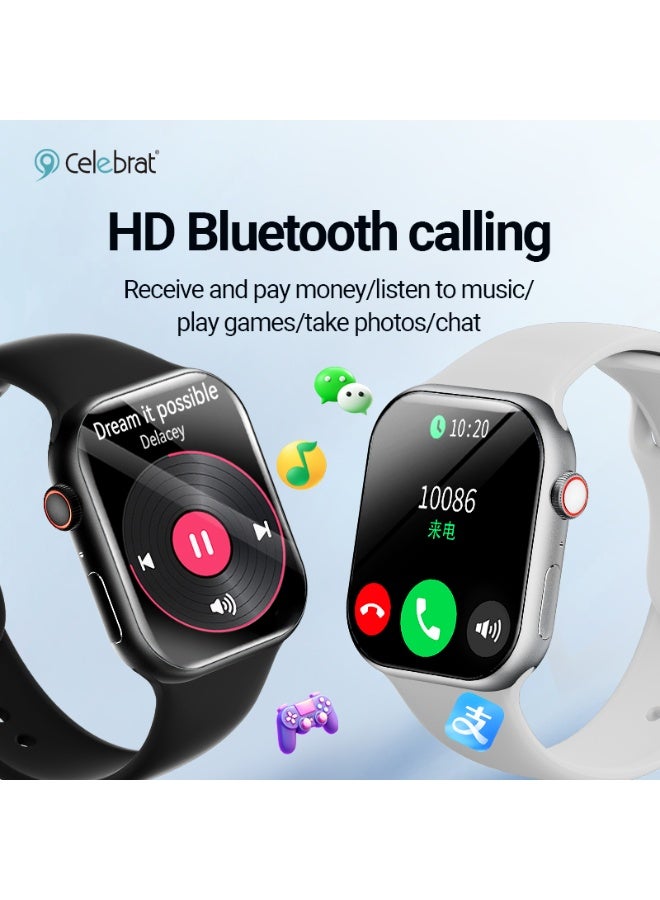 SW-11 Smart Watch with 2.01" HD Display, Bluetooth Calling, 3 Interchangeable Watch Bands, Heart Rate & Sleep Monitor, M