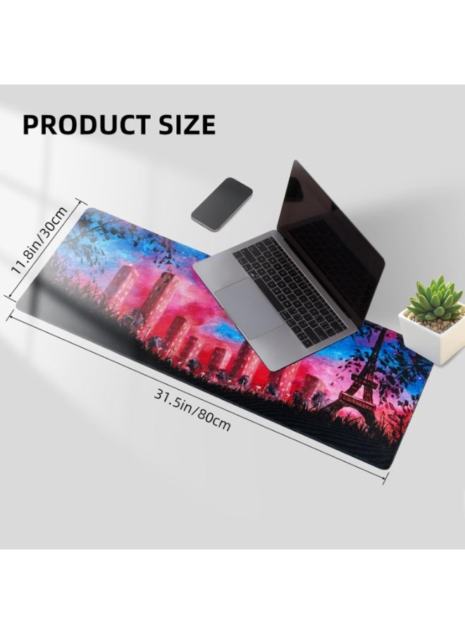 Large Gaming Mouse Pad, XL Desk Mat with Seamed Edges, Waterproof, Non-Slip Rubber Base, 70 cm x 30 cm x 2 mm Keyboard P
