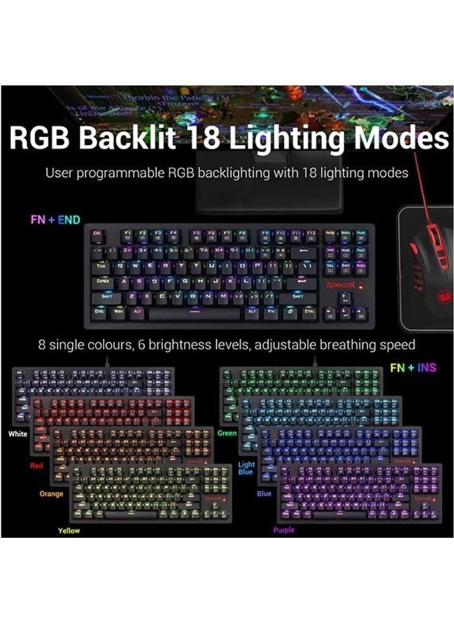 كيبورد ريدراجون K598 بسويتش أحمر مضاء بـ RGB