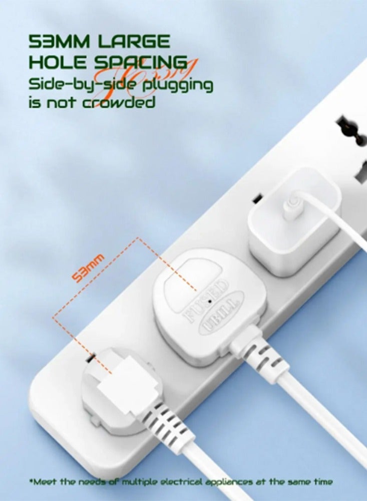 Power Strip with USB Charge Ports, SC5319, Universal Travel Adapter, 2M Extension Cord, Power Socket Plug Adapter