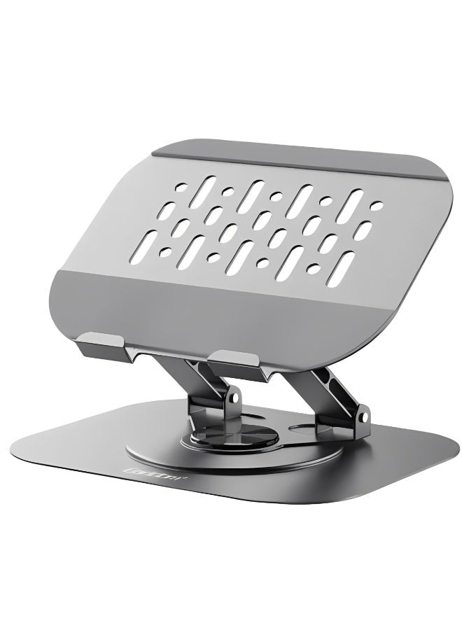 ET-EH334 Foldable Adjustable Metal Tablet & Phone Stand, Ergonomic Desktop Holder with Cooling Design, Anti-Slip Base fo