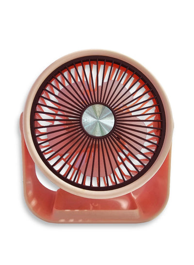 Portable Mini Fan USB Rechargeable Cute 4W Small Electric Fan For School (red)