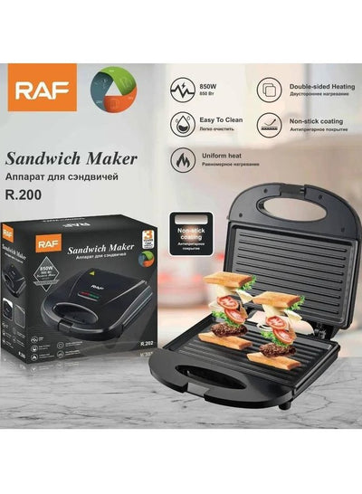 RAF Sandwich maker, fast, multi-functional, Used on 180 degrees for grill cooks, 850WAT, black, model R.200