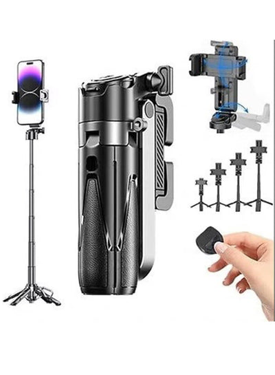 Mini Selfie Stick with Bluetooth Remote, 3 in 1 Portable Tripod, 360° Rotatable Phone Holder, Foldable Lightweight Handl