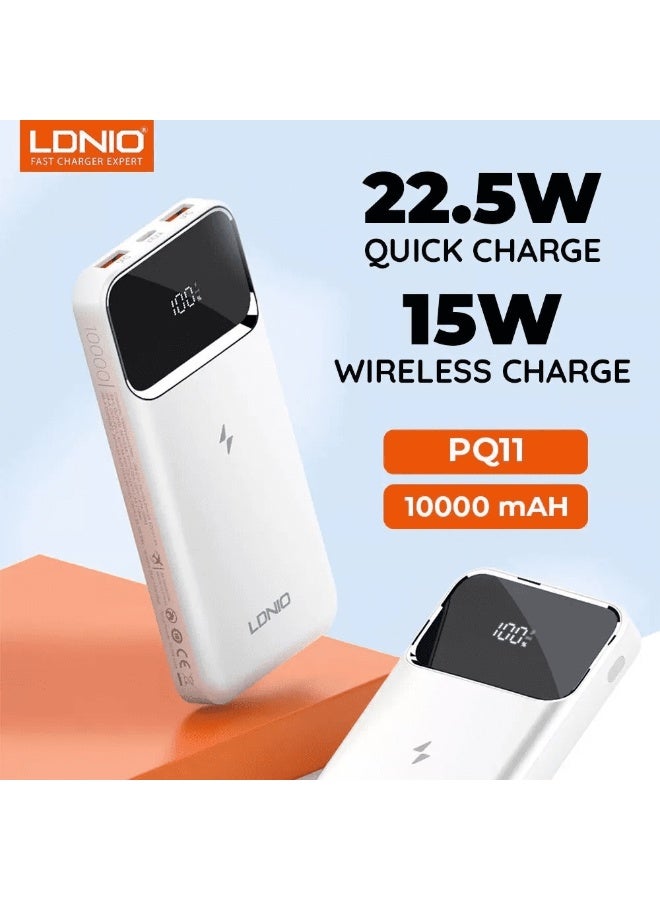 PQ12 10000mAh Magnetic Wireless Power Bank with 15W Wireless Charging, 22.5W Fast Charging Portable Battery Pack, USB-C 