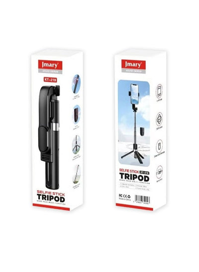 KT-219 Mini Tripod & Selfie Stick, Lightweight Portable Design, Extendable Legs, 360° Rotatable Mount, Stable Support fo