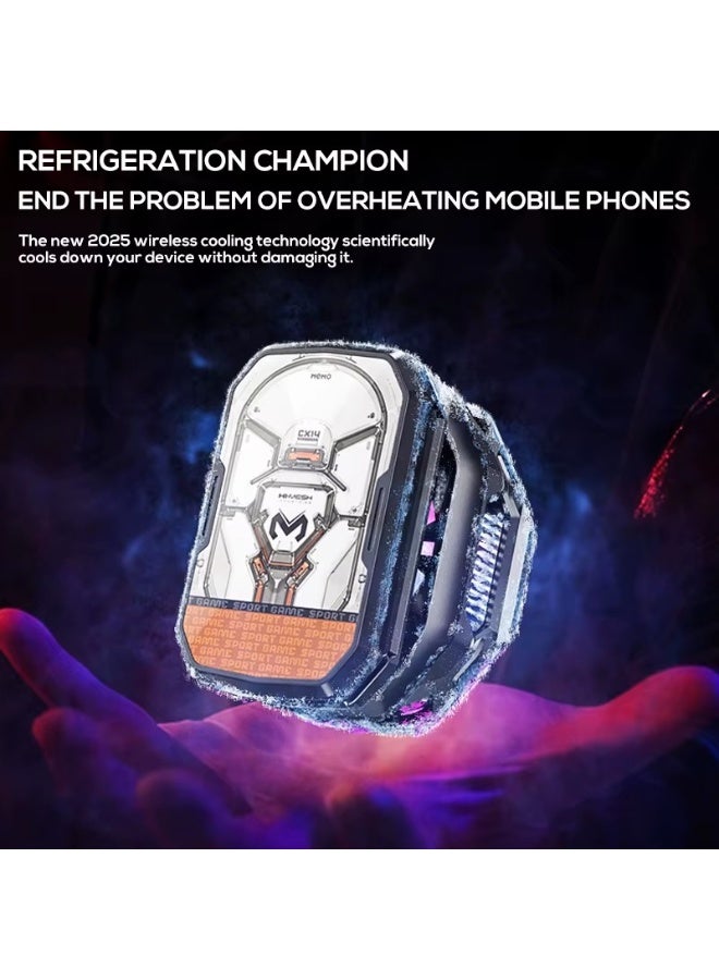 CX14 Magnetic Phone Cooler with Rechargeable Battery – Semiconductor Mobile Cooling Fan, 2-in-1 Magnetic & Clip-On Ice C
