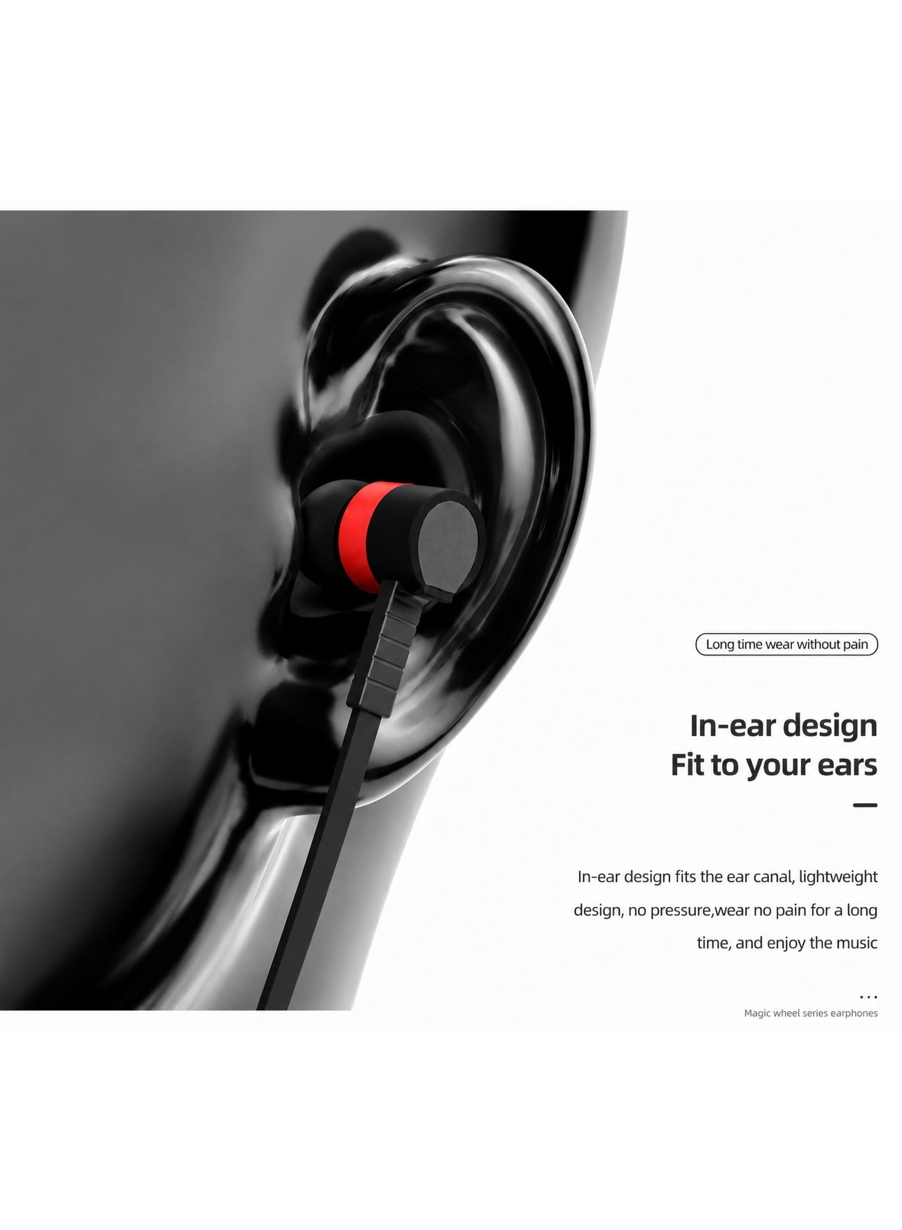 D2 Wired In-Ear Earphones – Clear Stereo Sound Quality, Built-in Microphone for Hands-Free Calls, Comfortable Ergonomic 