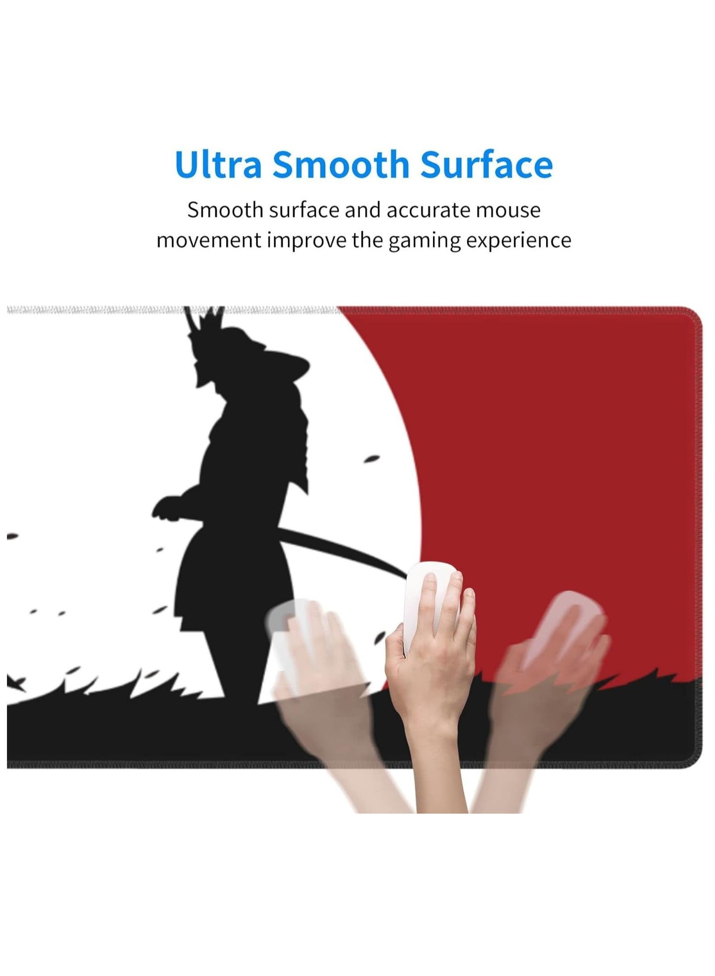 Japanese Samurai Battle Gaming Mouse Pad Large XL Desk Mat Long Extended Pads Big Mousepad for Home Office Decor Accessories ( 80x30x2mm )