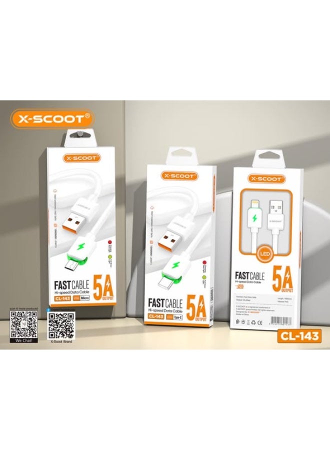 كابل شحن سريع X-SCOOT منفذ