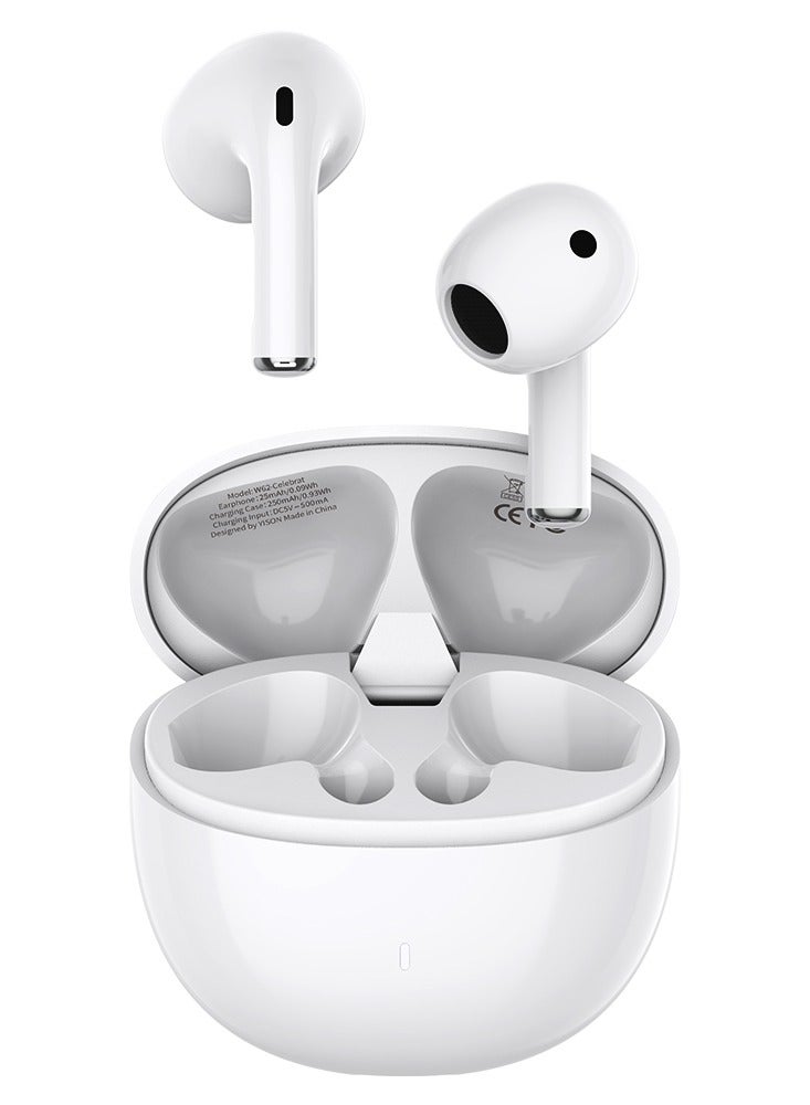 W62 Wireless Earbuds, Stereo HiFi Sound, Bluetooth 5.3, Macaron Design for Life Style, Type-C Fast Charging, Long Standb