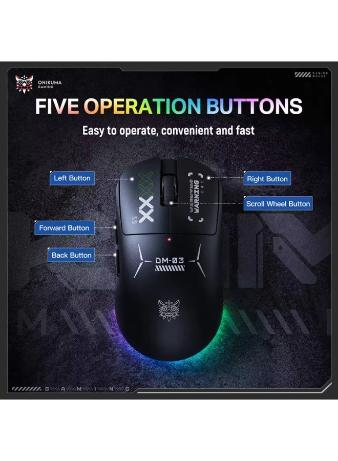 Professional Tri-Mode Wireless Gaming Mouse, High-Precision RGB Gaming Mouse with Bluetooth, 2.4GHz Wireless & Wired Con