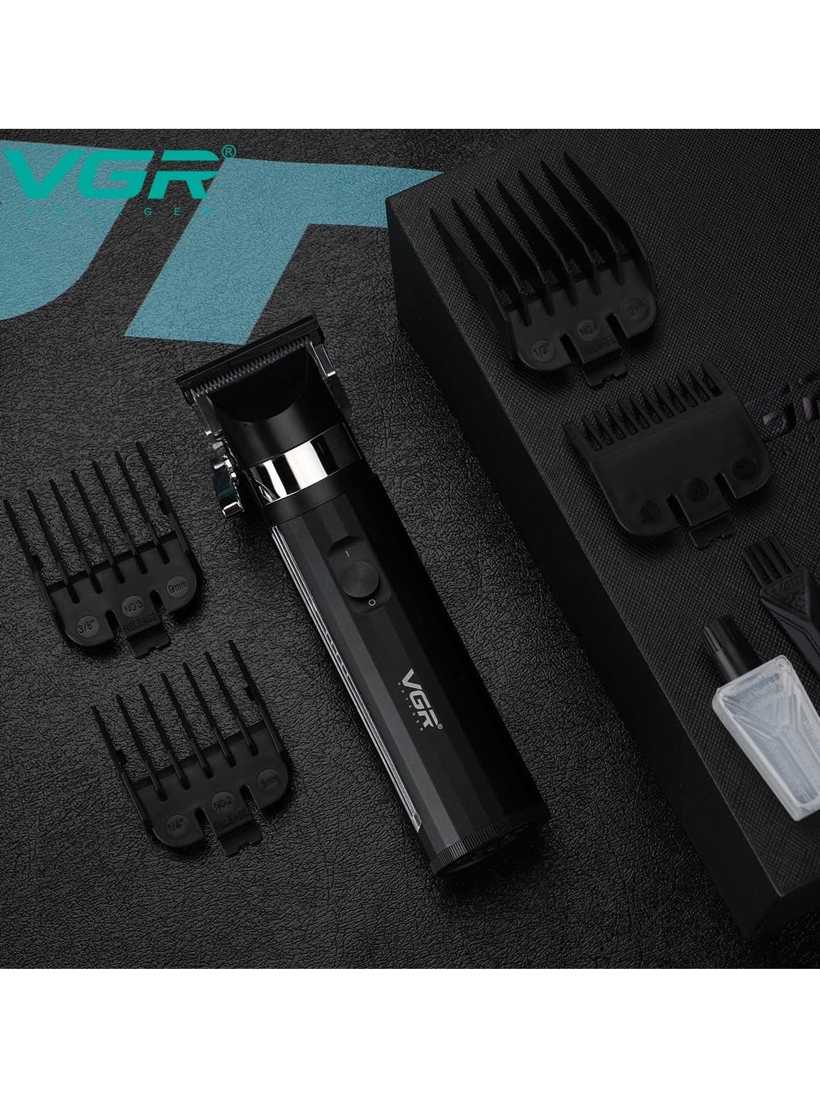 VGR V-687 Salon Series Professional Cordless Hair Clippers Electric Hair Cutter Machine Kit Rechargeable Wireless Hair Grooming Trimmers Set, Rechargeable Li-ion Battery 2500mAh 300 minutes Runtime