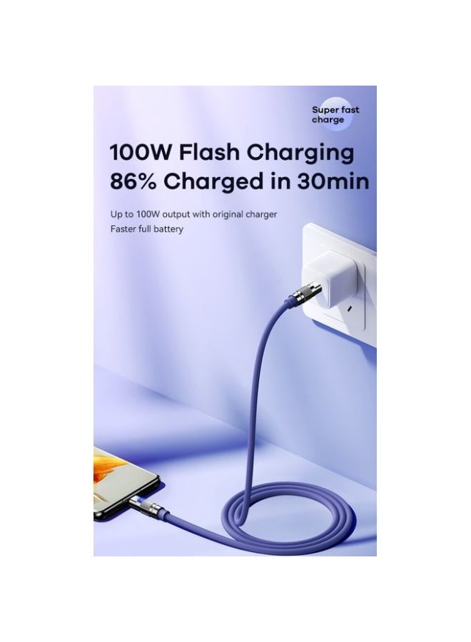 RC-C055 Fast Charging Data Cable , Type-C to Type-C 100W Cable, Zinc Alloy & TPE Thickened Design with Smart Chip, High 