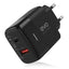 EVO-C14 25W Fast Wall Charger with USB-C Power Delivery and USB Port, Dual Port Fast Charging Adapter, Smart Chip USB-C 