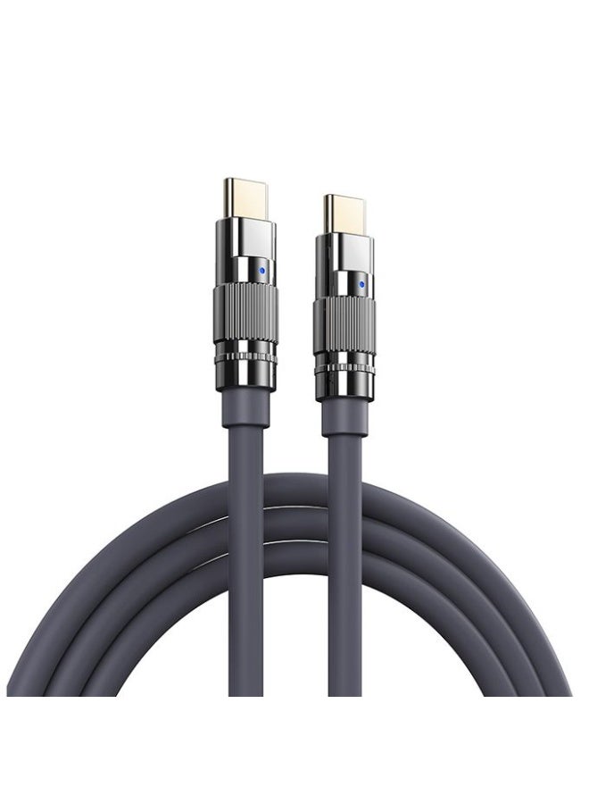 RC-C055 Fast Charging Data Cable , Type-C to Type-C 100W Cable, Zinc Alloy & TPE Thickened Design with Smart Chip, High 