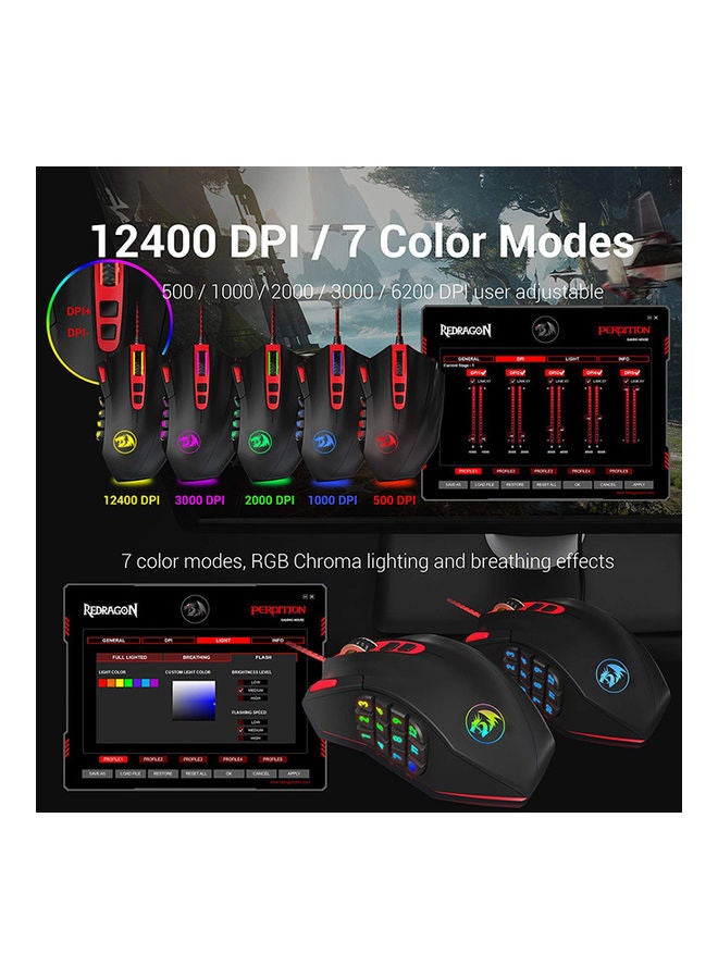 تفاصيل أزرار وعجلة التمرير في Redragon M901-K-2