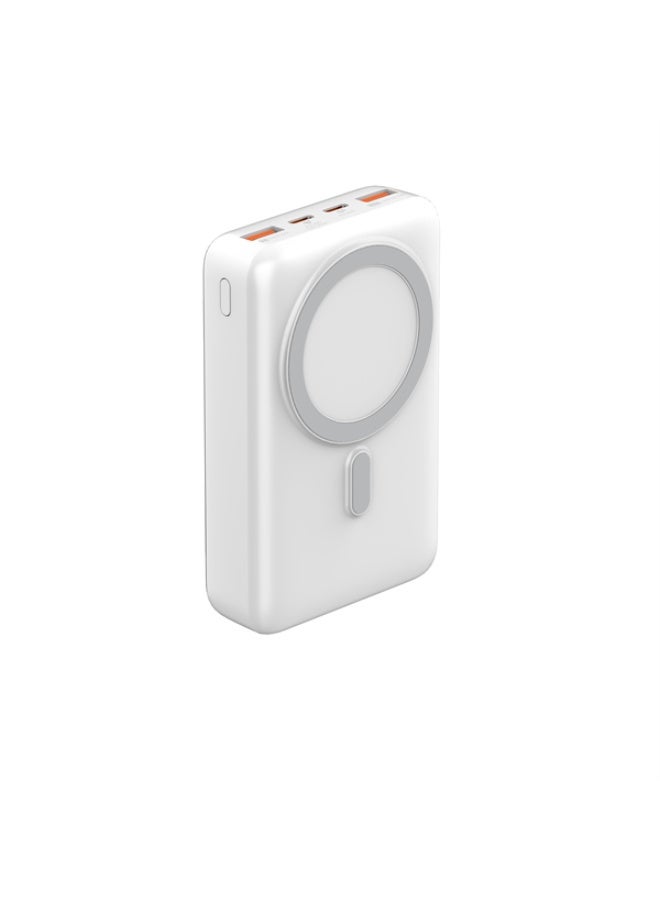 باور بانك LDNIO PQ18 مغناطيسي لاسلكي 20000mAh شحن 15W أبيض