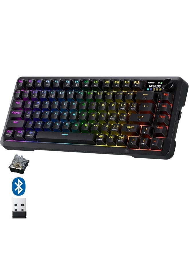 كيبورد جيمنج Redragon K724 BEHEMOTH PRO ميكانيكال بشاشة TFT أسود