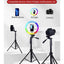 Multi Functional Adjustable Aluminum Tripod Stand KP-2206 with 360° Pan Tilt, Quick Release Plate, Universal Compatibili