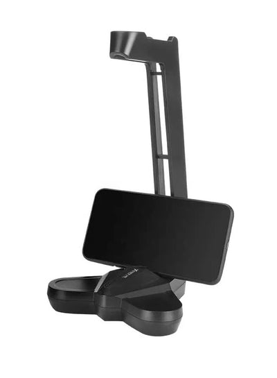 XTRIKE ME HT-02 Headset Stand - Desktop Gaming Headphone Display Stand with Mobile Holder - ABS with Anti Slip Design Rubberized Base | Black