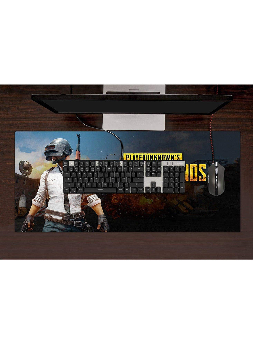 Large Mouse Pad, Pubg Mobile Game Theme (70cm x 30cm x 2mm), HD Print Pattern Desk Mat, Extended Mouse Pad and Keyboard Mouse Pads, Waterproof Fabric Surface Mouse Pads for Office, (Pubg mobile)