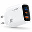 CH-272 65W Smart Fast Wall Charger with LCD Power Display, Dual-Port USB-C & USB-A Charging Adapter, AC 100–240V Travel 