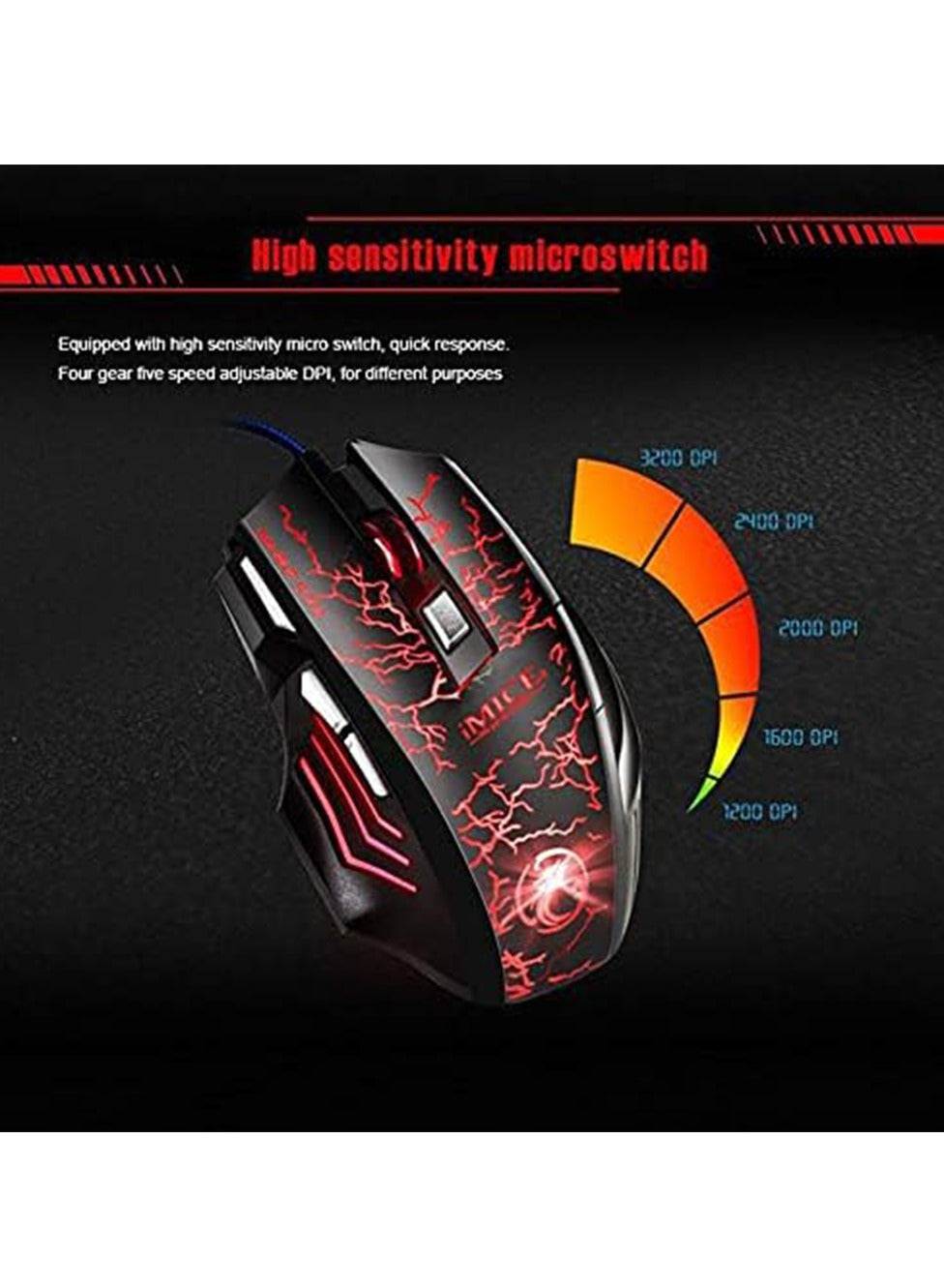 Wired Mouse USB Optical Mouse 7 on A7 3200 DPI Computer Pc Mouse For Office pc and Laptops