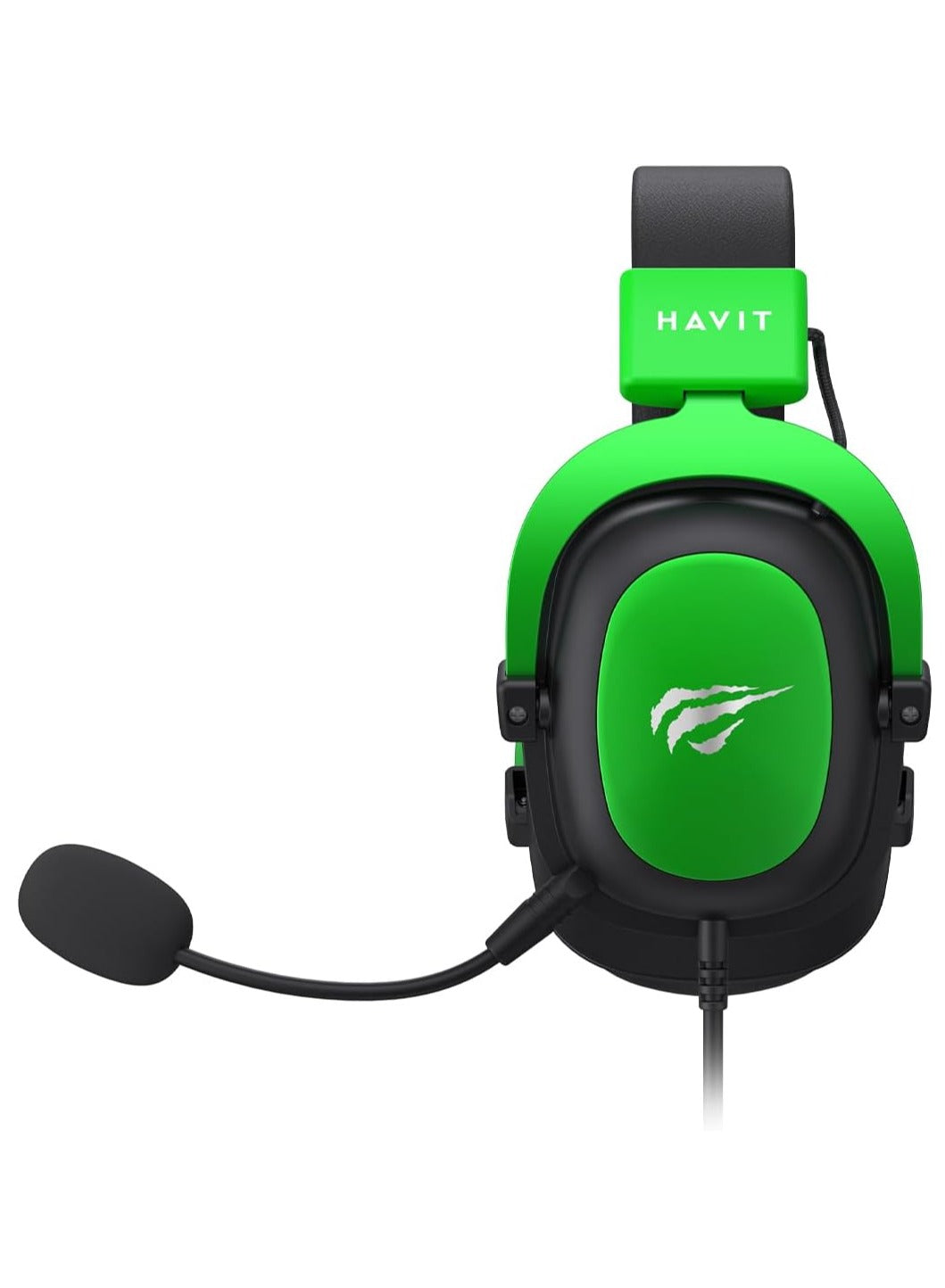 havit Gaming Headphone (RGB) , Model H2002D Green, 50MM Dynamic unit, Surround Sound Wired (3.5mm audio +1.7 USB) , Headphone With Noise Cancelling Microphone & In-Line Volume Control