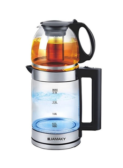 Electric Double kettle 0.8L+ 2L - High borosilicate glass housing 1800W + 500w ,  with Italian technology