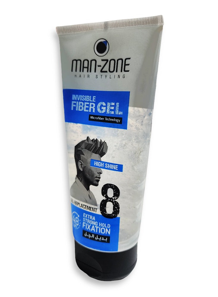 Man-Zone Invisible Fiber Gel - High Shine Clear 175ml