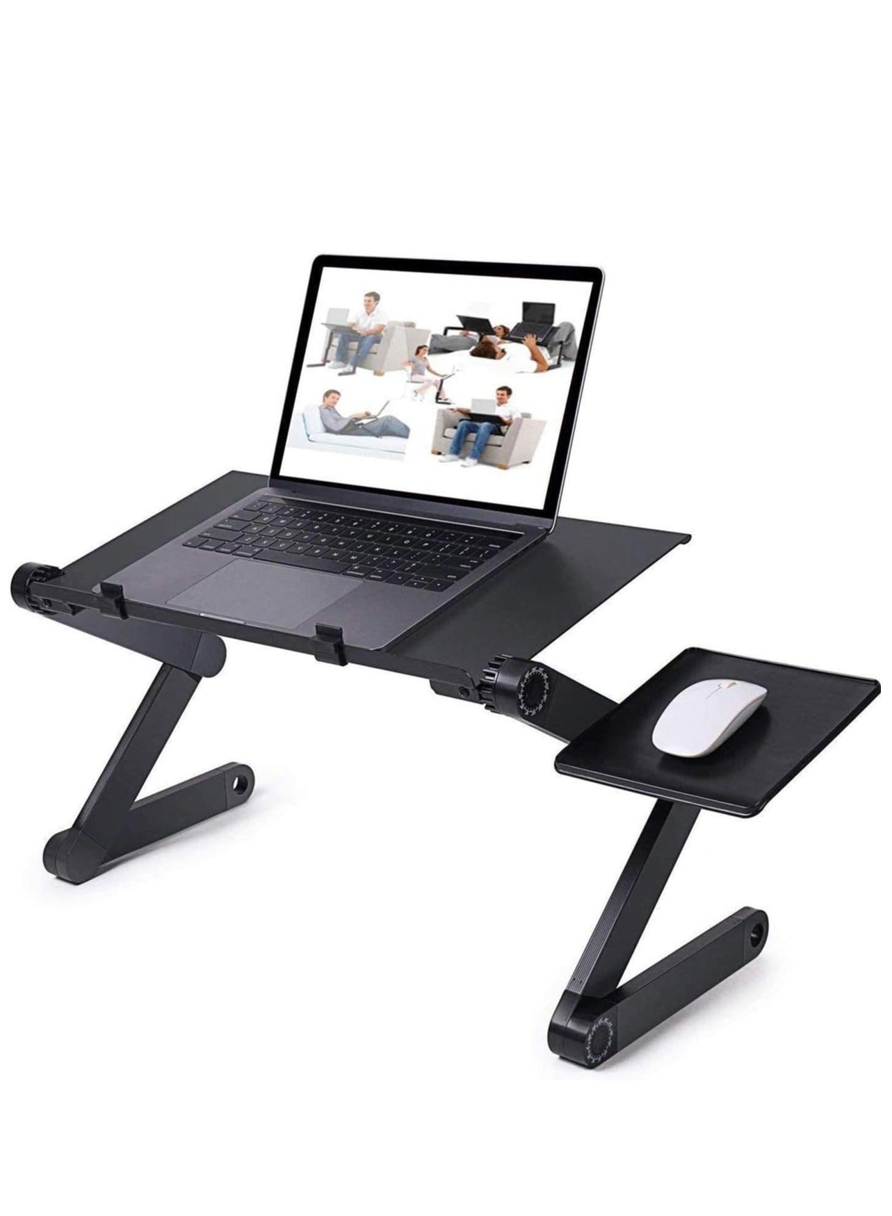 RAINBEAN Adjustable Laptop Desk with Mouse Pad, Laptop Stand for Bed, Foldable Portable Desk, Work Table, Ergonomic Laptop Stand, Standing Desk