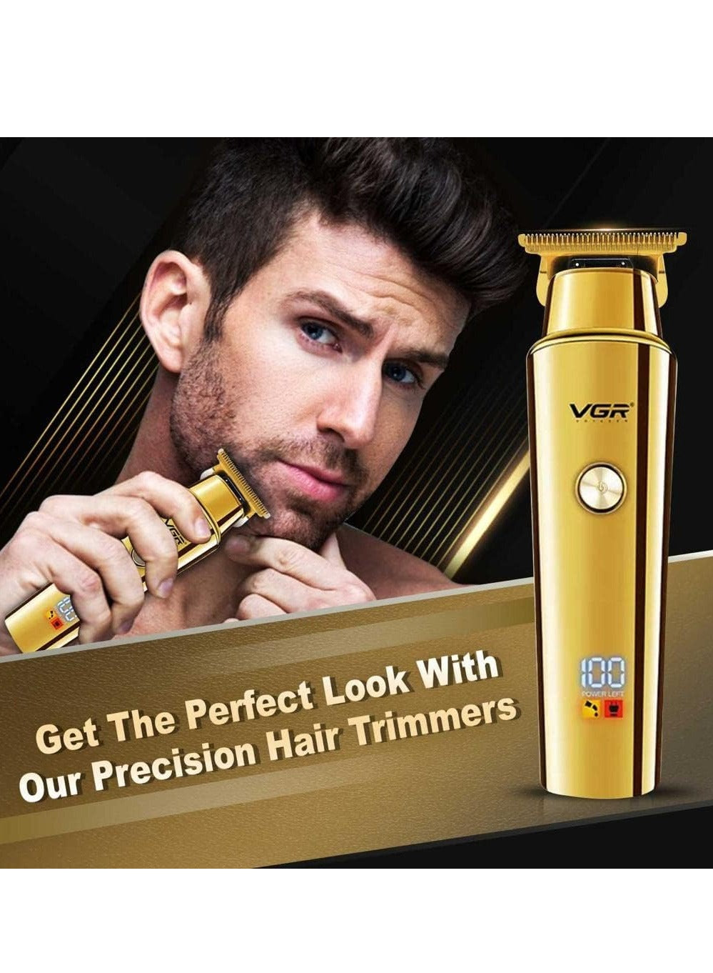 VGR V-947 Professional hair trimmer Runtime: 500 minutes , 3 pcs guide comb , Cleaning brush , Lubricating oil , USB charging function