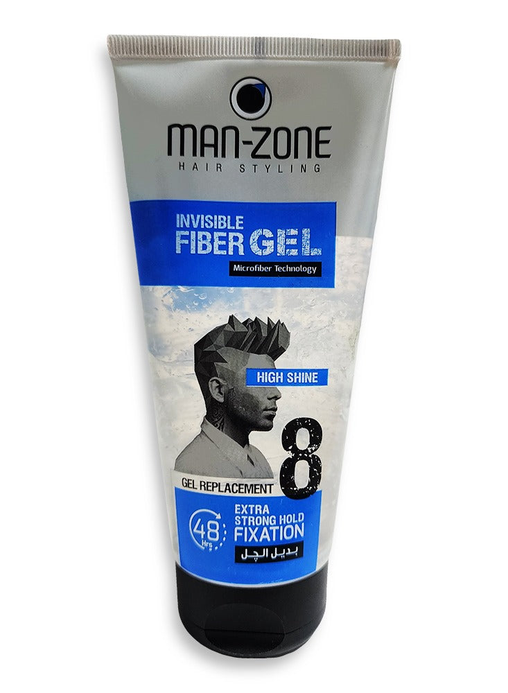 Man-Zone Invisible Fiber Gel - High Shine Clear 175ml