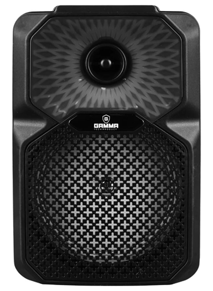 GT-886 Portable Speaker with Wired Microphone, 8-Inch Subwoofer, 8W Powerful Sound, 1200mAh Rechargeable Battery, RGB Li