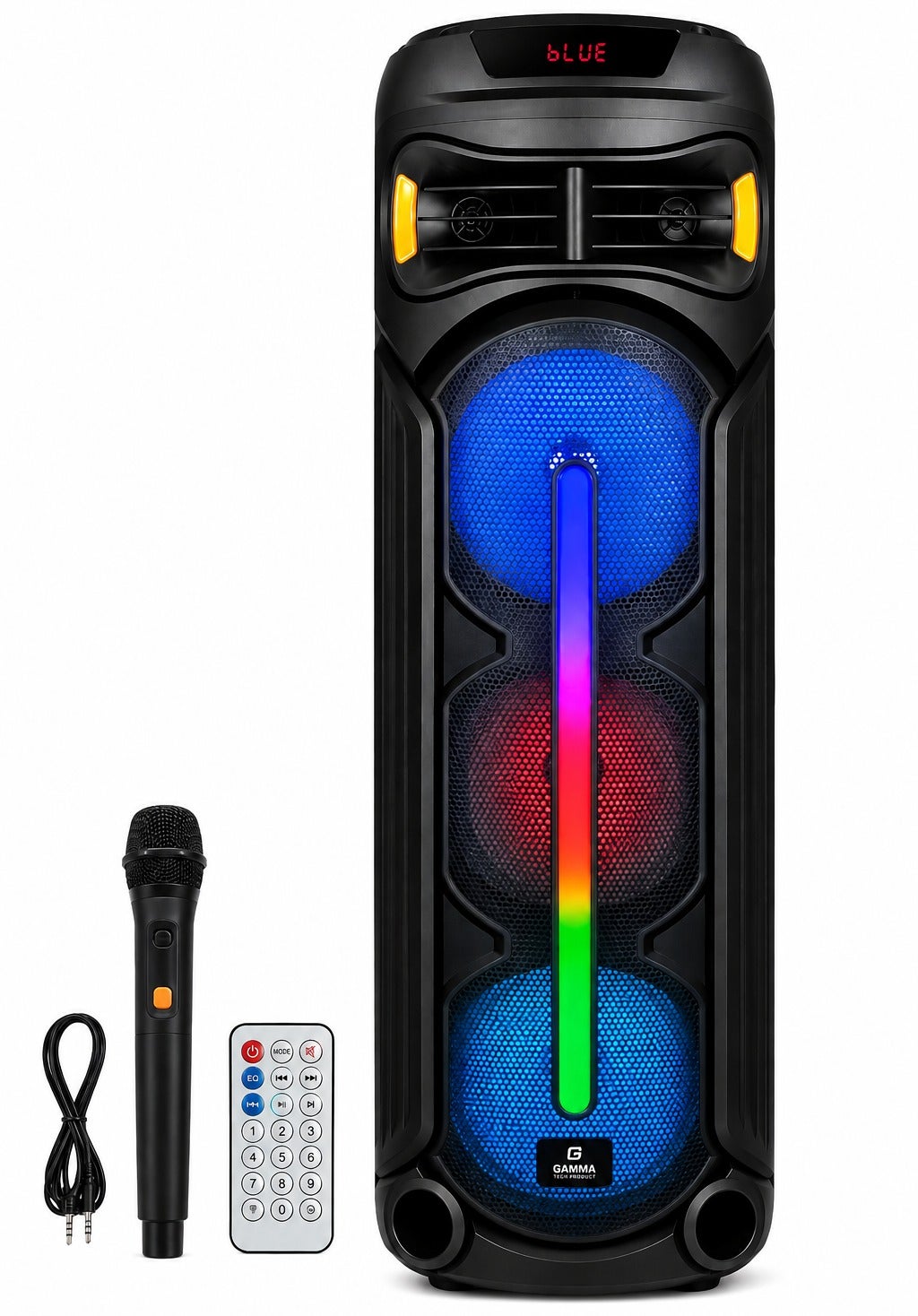 GT-8089 Party Speaker, Powerful Deep Bass Multimedia Speaker with Treble & Bass Control, Microphone Input, Master Volume