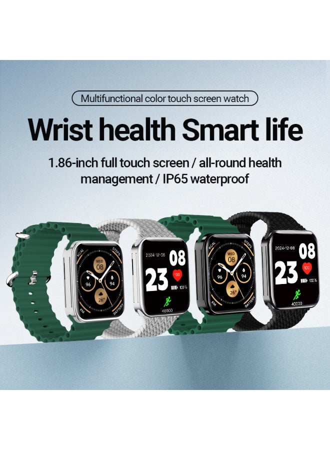 SW-13 Smart Watch with Bluetooth Calling, 2 Interchangeable Watch Bands, Heart Rate & Sleep Monitor, Multi-Sport Fitness