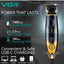 VGR Electric Beard Trimmer for Men - Rechargeable 180 min Battery - 7000 RPM - Ceramic Blades - Mens Cordless Hair Clippers - Professional Trim for Face, Neck, Sideburns, Stubble and Moustache